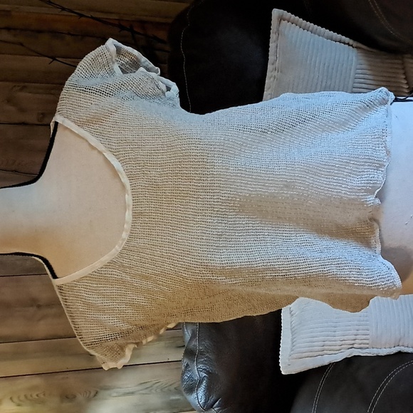 Ralph Lauren Women Black Label Beige Sleeveless Linen/Silk Blend Loose Knit M - Picture 1 of 12